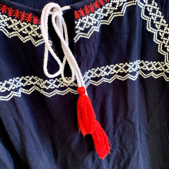 THML Anthropologie embroidered boho peasant top - Picture 8 of 14
